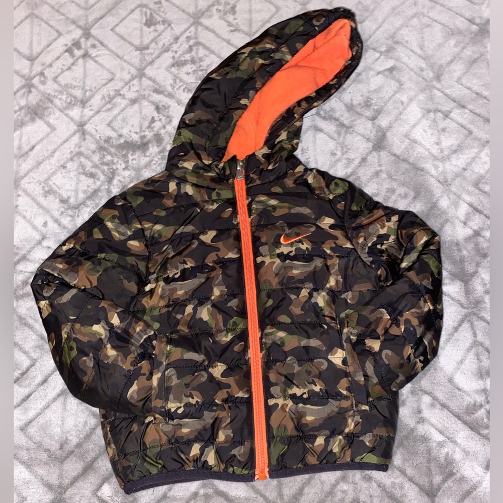 Nike Camo Green Toddler Puffer Jacket Boys 24M